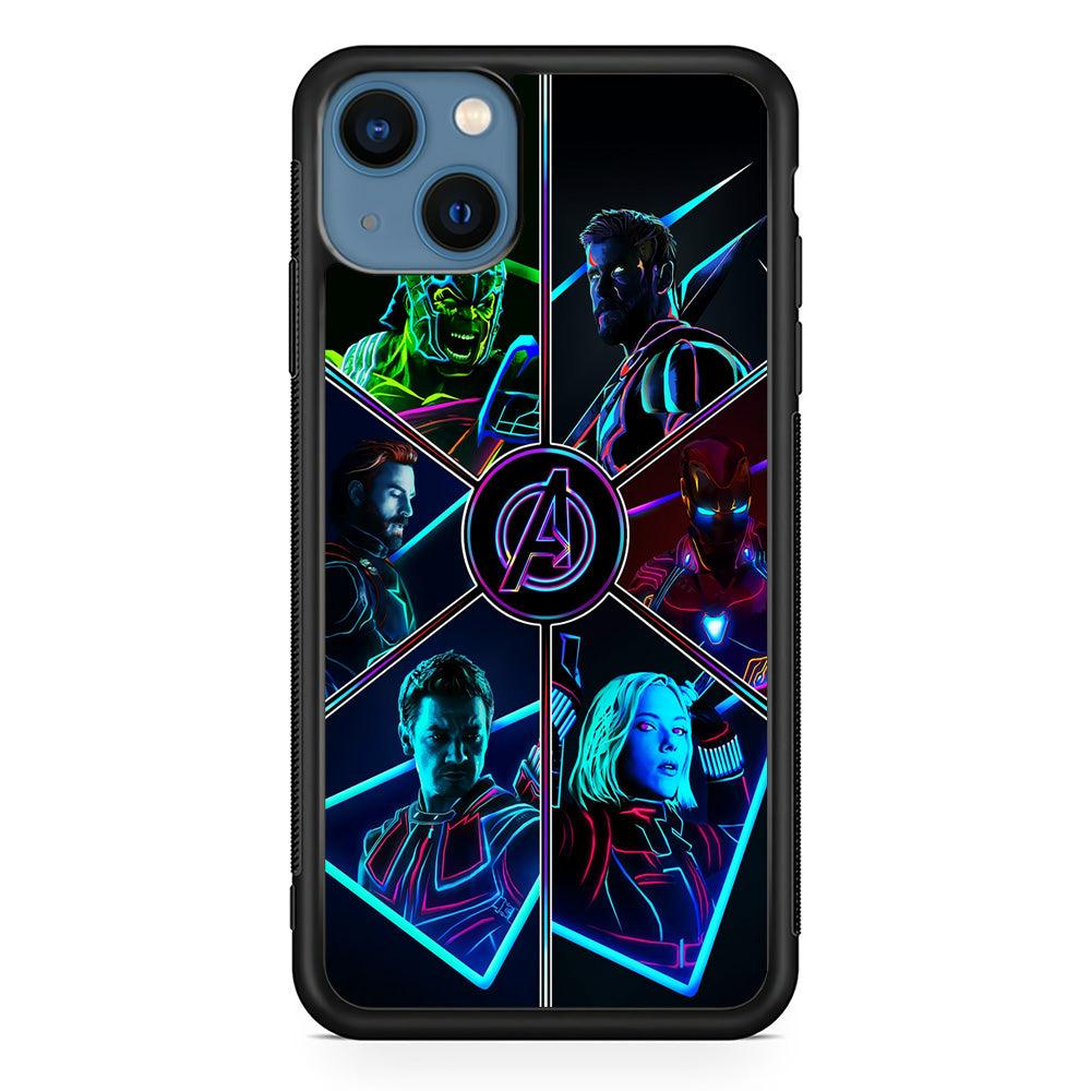 Avengers Team iPhone 13 Case-Rubber / Black (2D Case)-Xtracase