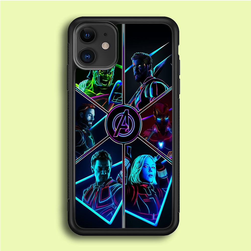 Avengers Team iPhone 12 Mini Case-Rubber / Black (2D Case)-Xtracase