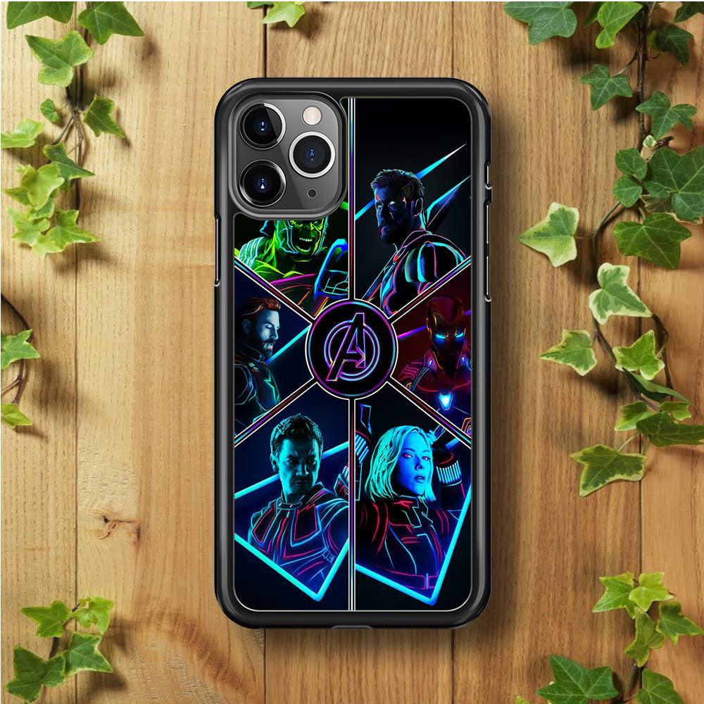 Avengers Team iPhone 11 Pro Case-Rubber / Black (2D Case)-Xtracase