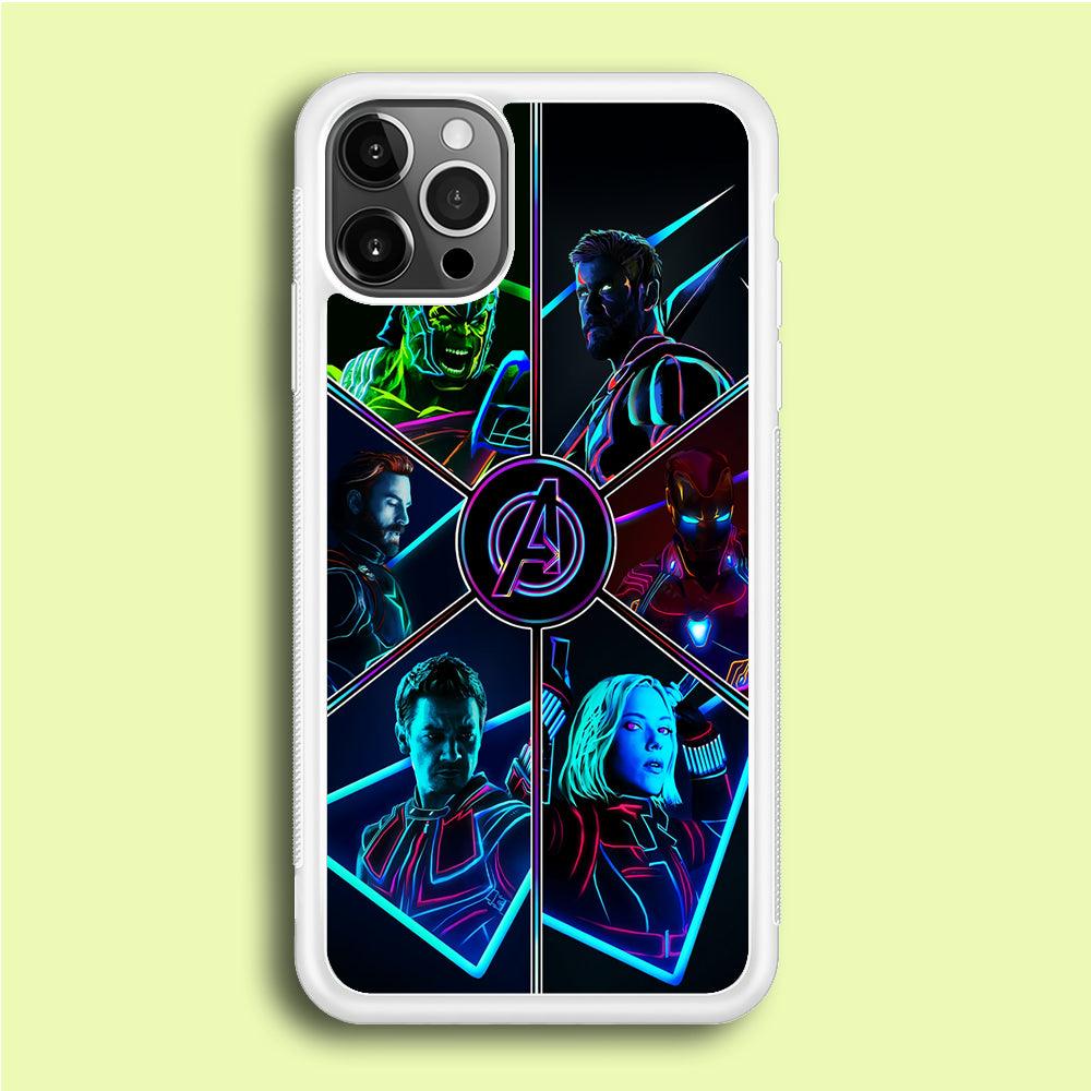 Avengers Team iPhone 12 Pro Case-Rubber / White (2D Case)-Xtracase