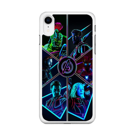 Avengers Team iPhone XR Case-Rubber / White (2D Case)-Xtracase