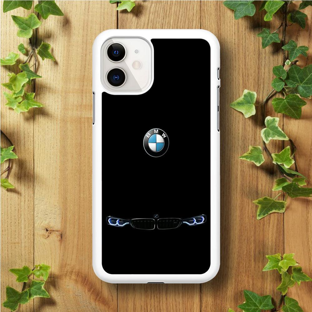 BMW Logo Black iPhone 11 Case-Rubber / White (2D Case)-Xtracase