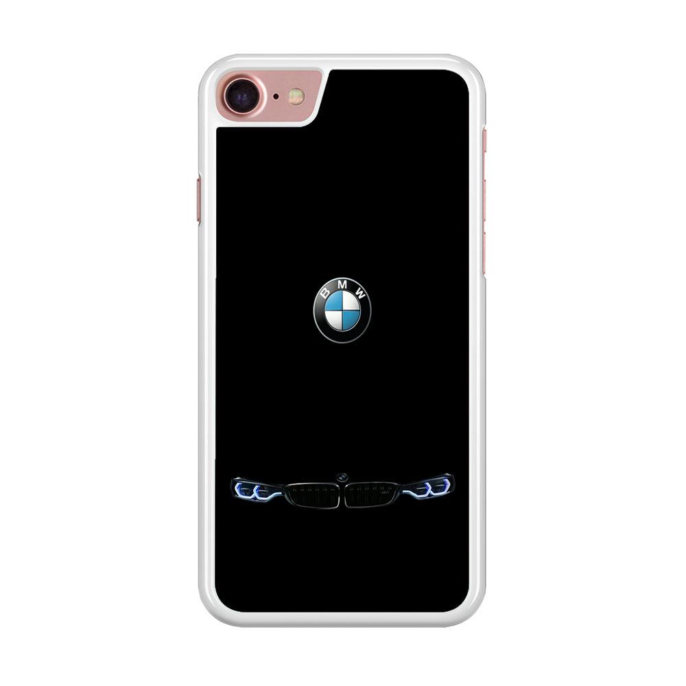 BMW Logo Black iPhone 7 Case-Rubber / White (2D Case)-Xtracase