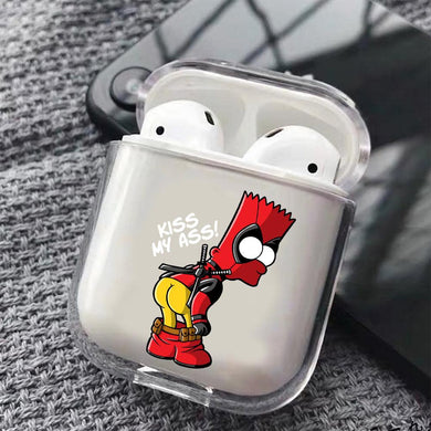 Bart Deadpool Costume Hard Plastic Protective Clear Case Cover For Apple Airpods