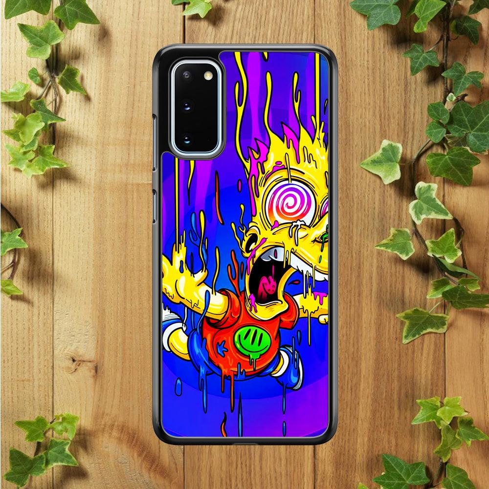 Bart Simpson Abstract Samsung Galaxy S20 Case-Rubber / White (2D Case)-Xtracase