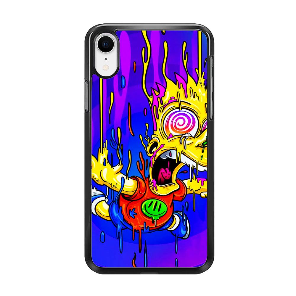 Bart Simpson Abstract iPhone XR Case-Rubber / Black (2D Case)-Xtracase