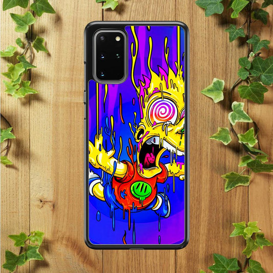 Bart Simpson Abstract Samsung Galaxy S20 Plus Case-Rubber / White (2D Case)-Xtracase