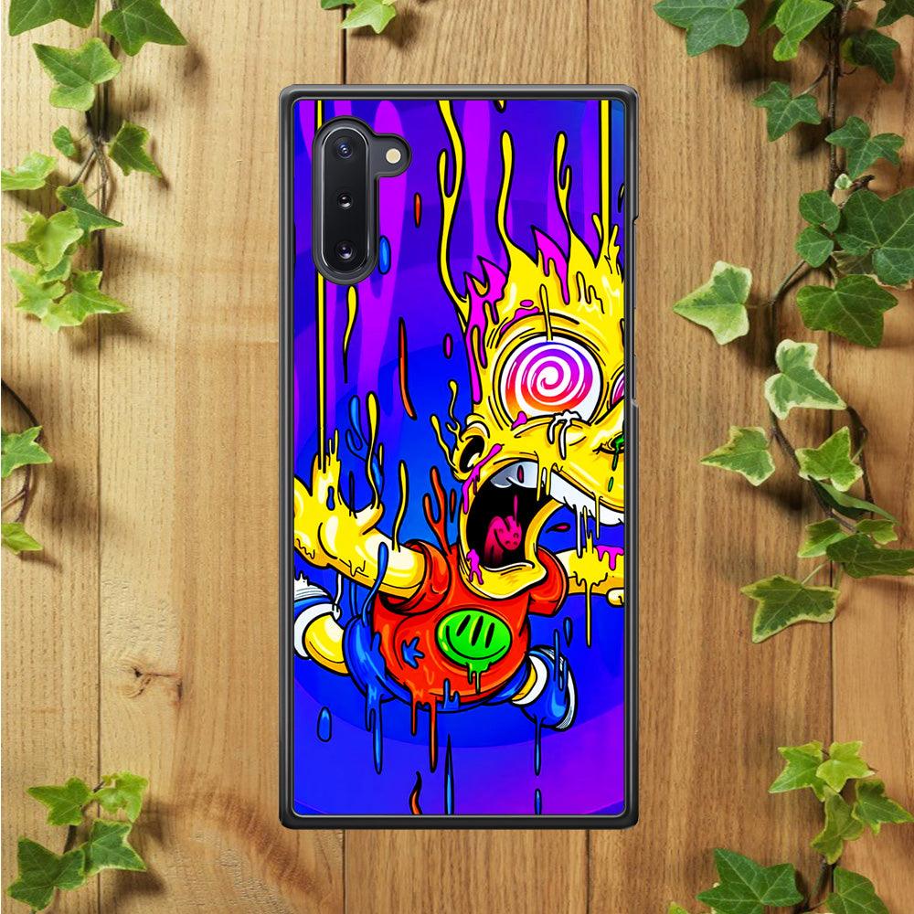 Bart Simpson Abstract Samsung Galaxy Note 10 Case-Rubber / White (2D Case)-Xtracase