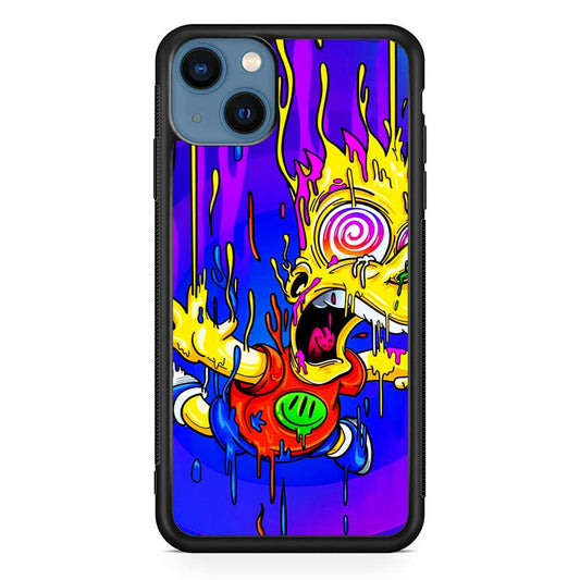 Bart Simpson Abstract iPhone 13 Mini Case-Rubber / Black (2D Case)-Xtracase