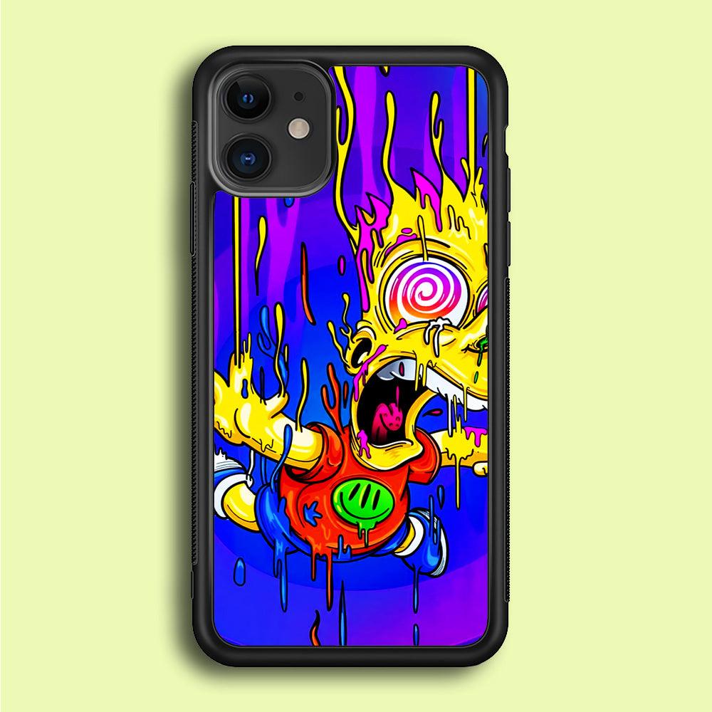 Bart Simpson Abstract iPhone 12 Case-Rubber / Black (2D Case)-Xtracase