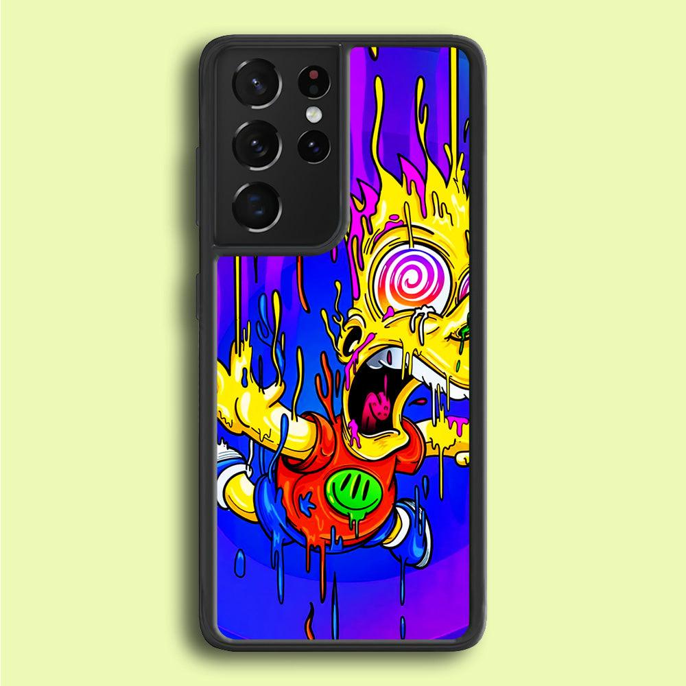 Bart Simpson Abstract Samsung Galaxy S25 Ultra Case-Rubber / White (2D Case)-Xtracase