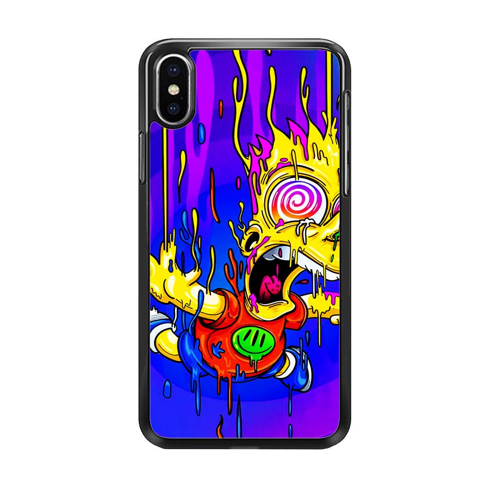 Bart Simpson Abstract iPhone Xs Case-Rubber / Black (2D Case)-Xtracase