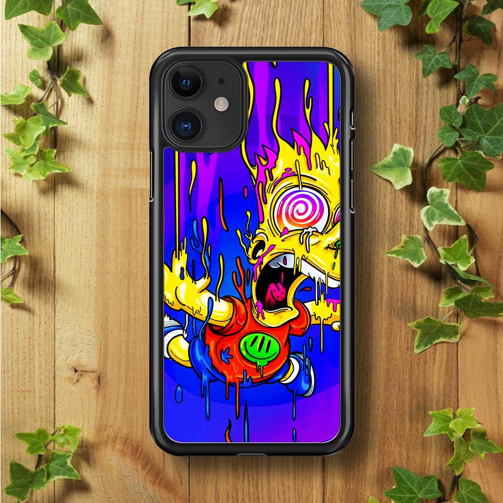 Bart Simpson Abstract iPhone 11 Case-Rubber / Black (2D Case)-Xtracase