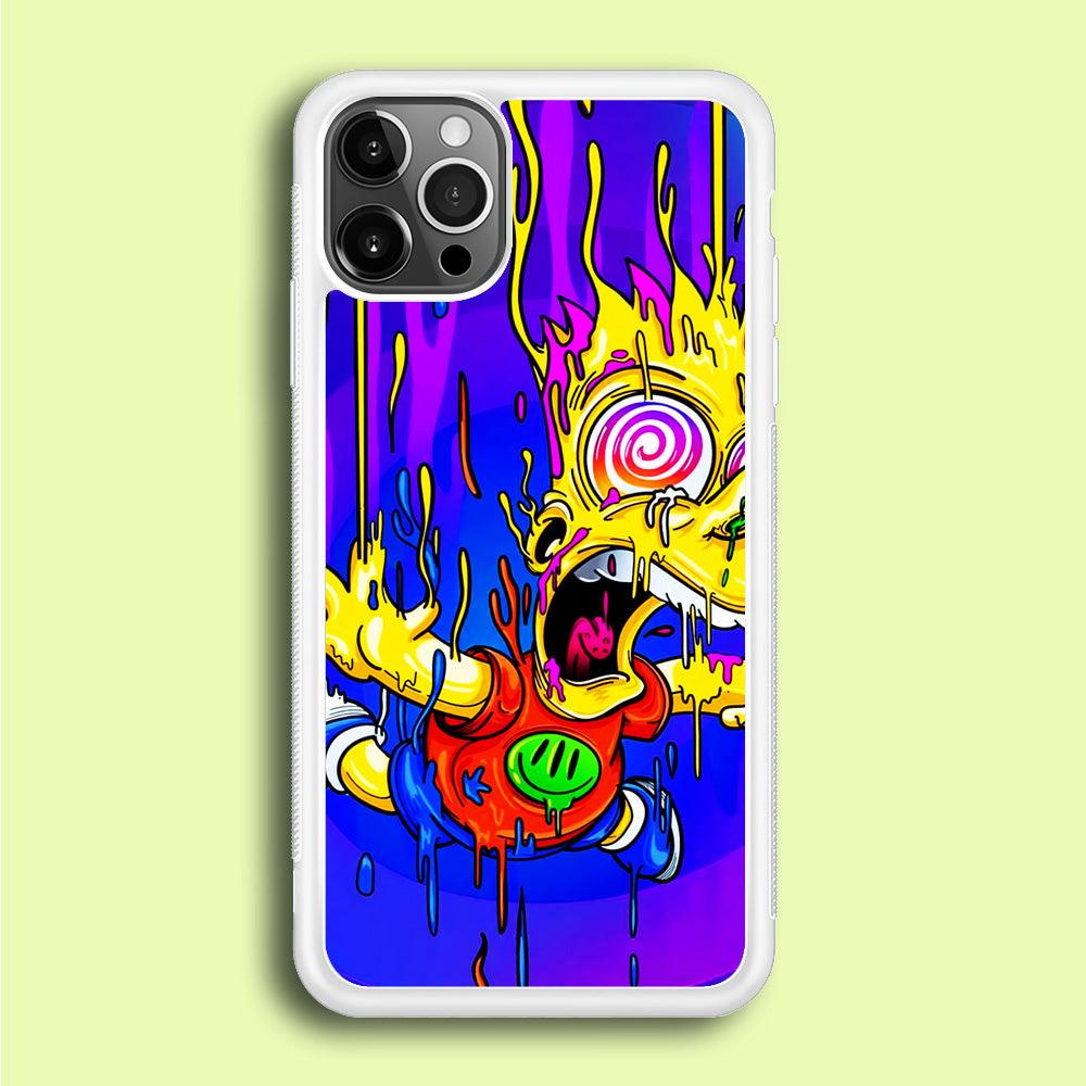 Bart Simpson Abstract iPhone 12 Pro Case-Rubber / White (2D Case)-Xtracase
