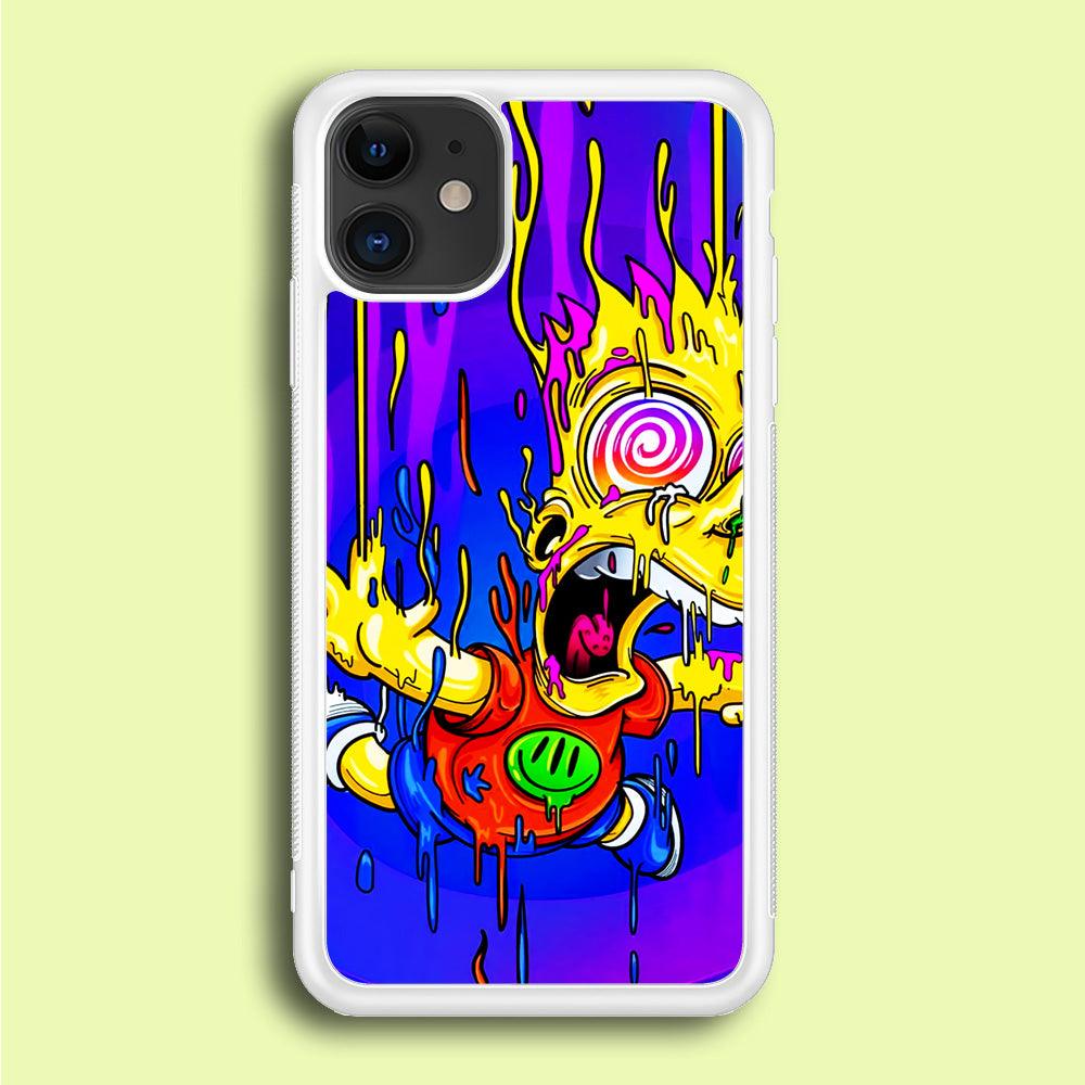 Bart Simpson Abstract iPhone 12 Mini Case-Rubber / White (2D Case)-Xtracase