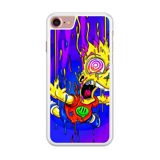 Bart Simpson Abstract iPhone SE 2020 Case-Rubber / White (2D Case)-Xtracase