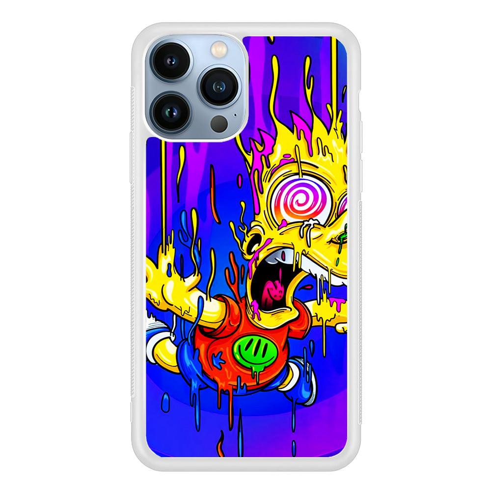 Bart Simpson Abstract iPhone 13 Pro Case-Rubber / White (2D Case)-Xtracase