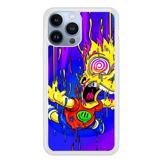 Bart Simpson Abstract iPhone 13 Pro Case-Rubber / White (2D Case)-Xtracase
