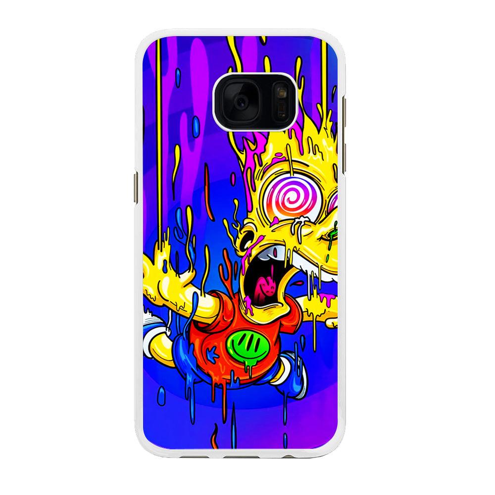 Bart Simpson Abstract Samsung Galaxy S7 Edge Case-Rubber / White (2D Case)-Xtracase