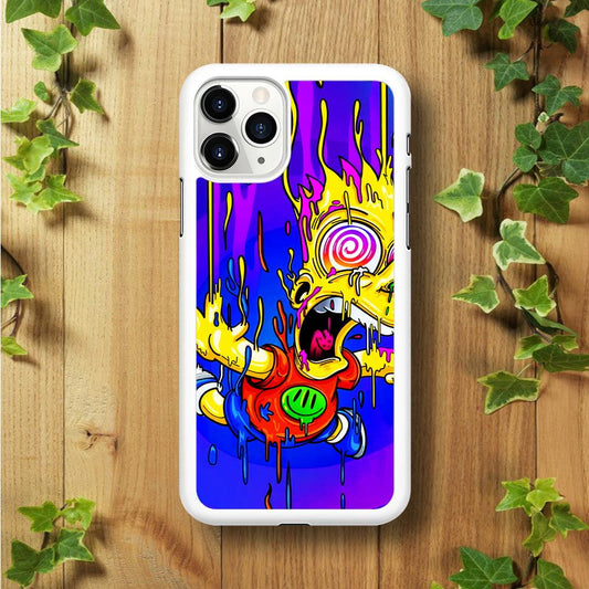 Bart Simpson Abstract iPhone 11 Pro Max Case-Rubber / White (2D Case)-Xtracase