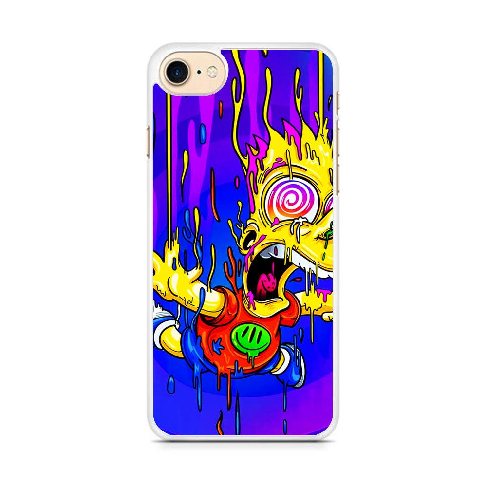 Bart Simpson Abstract iPhone 7 Case-Rubber / White (2D Case)-Xtracase