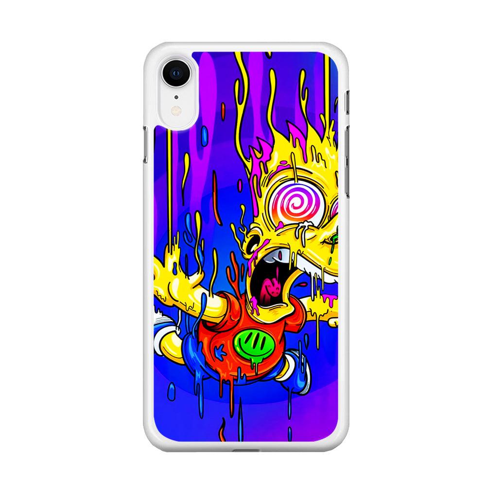 Bart Simpson Abstract iPhone XR Case-Rubber / White (2D Case)-Xtracase