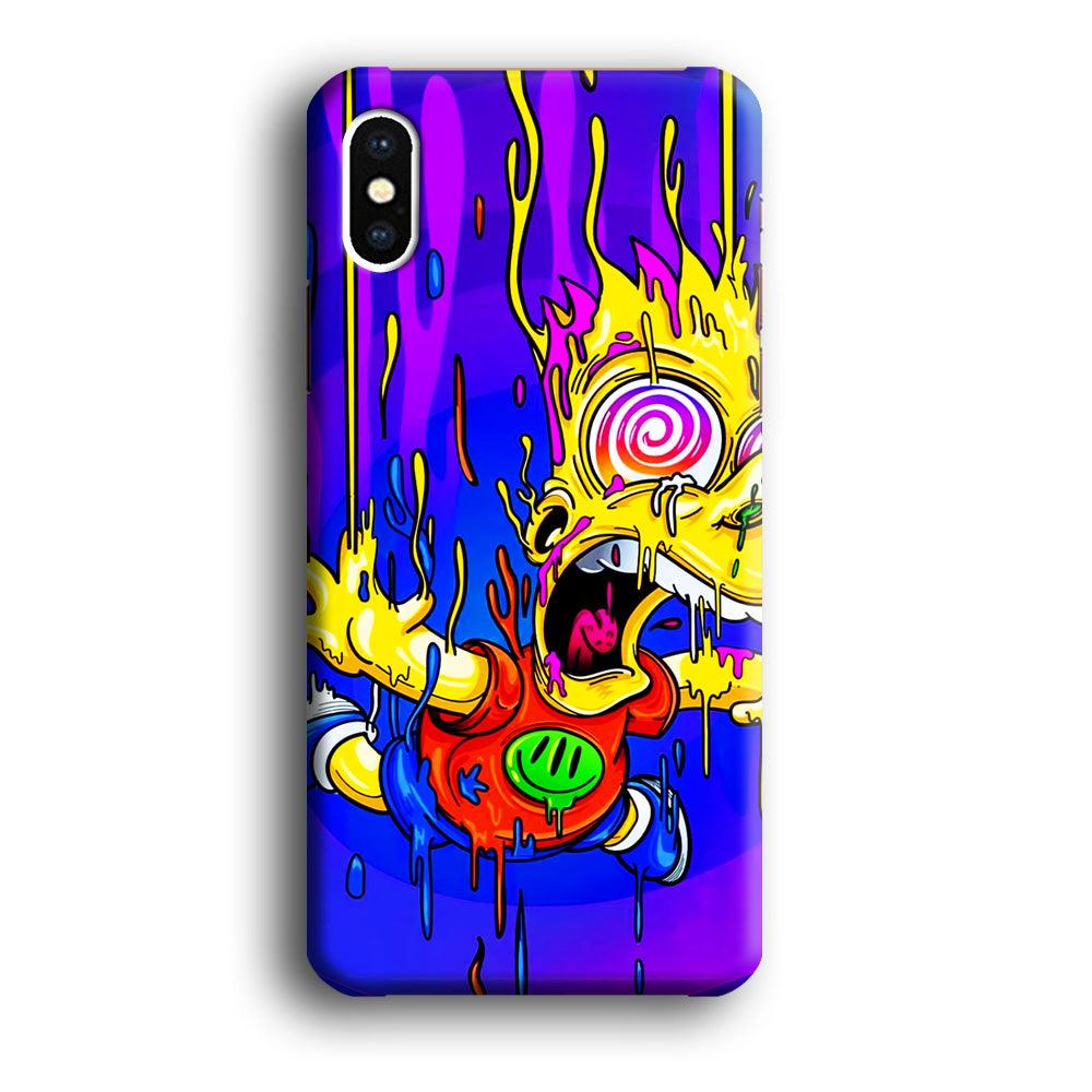Bart Simpson Abstract iPhone Xs Case-Plastic / Full Wrap (3D Case)-Xtracase