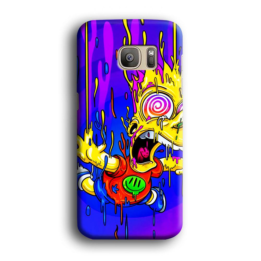 Bart Simpson Abstract Samsung Galaxy S7 Edge Case-Plastic / Full Wrap (3D Case)-Xtracase