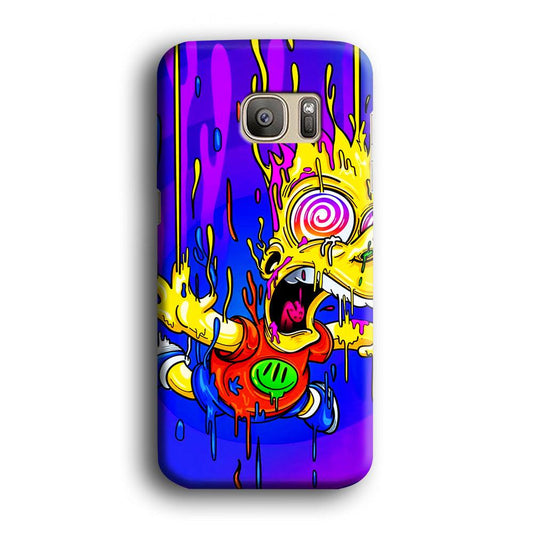 Bart Simpson Abstract Samsung Galaxy S7 Edge Case-Plastic / Full Wrap (3D Case)-Xtracase