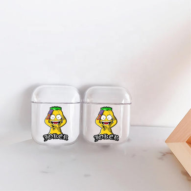 Bart Simpson Joker Hard Plastic Protective Clear Case Cover For Apple Airpods