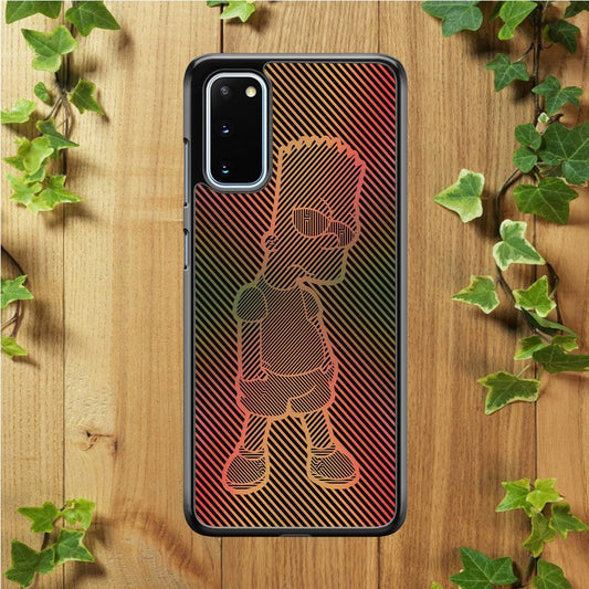 Bart Simpson Striped Colorful Samsung Galaxy S20 Case-Rubber / White (2D Case)-Xtracase