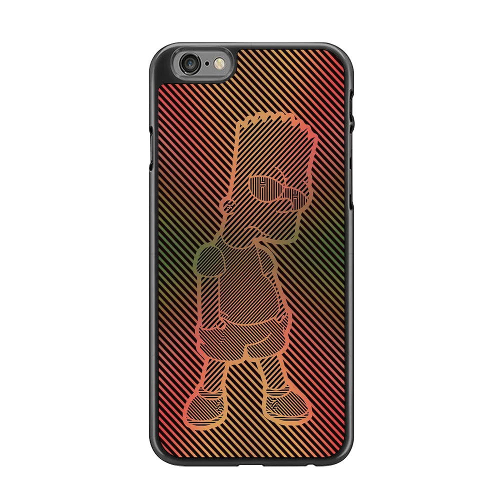 Bart Simpson Striped Colorful iPhone 6 | 6s Case-Rubber / Black (2D Case)-Xtracase