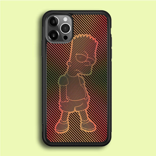 Bart Simpson Striped Colorful iPhone 12 Pro Case-Rubber / Black (2D Case)-Xtracase