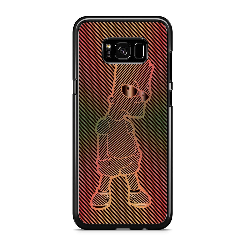Bart Simpson Striped Colorful Samsung Galaxy S8 Case-Rubber / Black (2D Case)-Xtracase