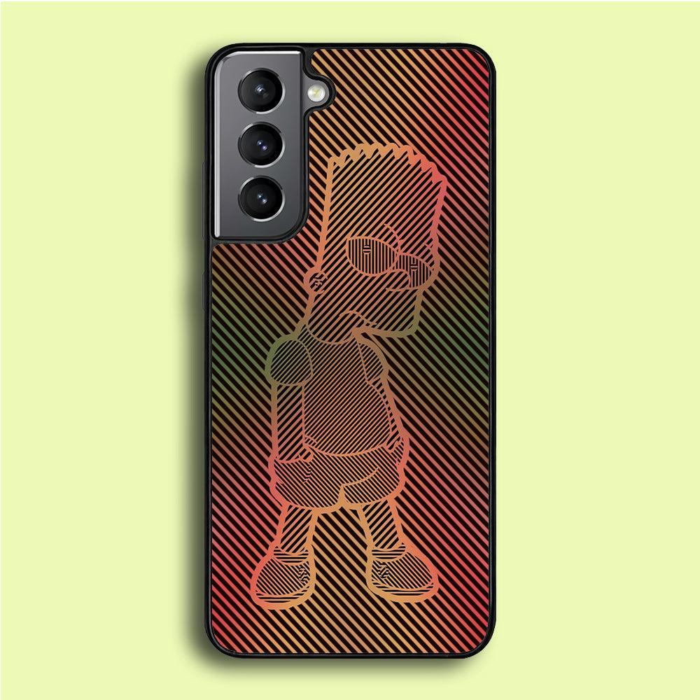 Bart Simpson Striped Colorful Samsung Galaxy S21 Plus Case-Plastic / Full Wrap (3D Case)-Xtracase