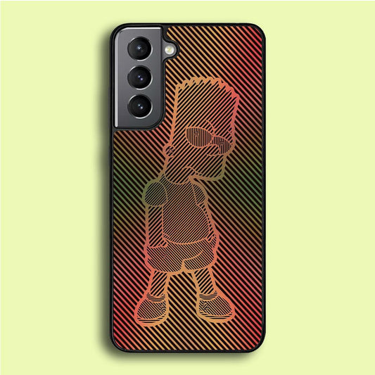 Bart Simpson Striped Colorful Samsung Galaxy S21 Plus Case-Plastic / Full Wrap (3D Case)-Xtracase