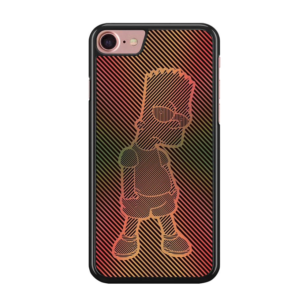 Bart Simpson Striped Colorful iPhone 8 Case-Rubber / Black (2D Case)-Xtracase