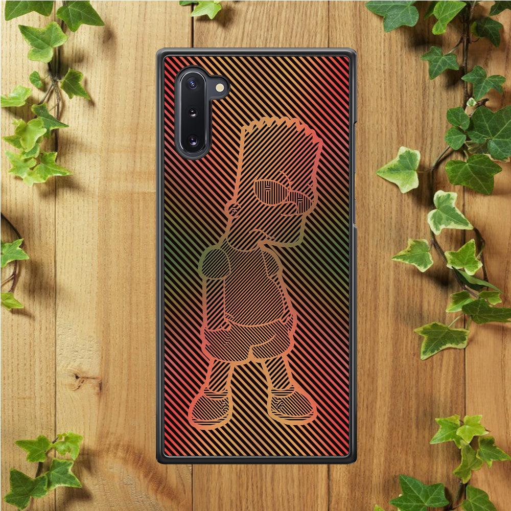 Bart Simpson Striped Colorful Samsung Galaxy Note 10 Case-Rubber / Black (2D Case)-Xtracase