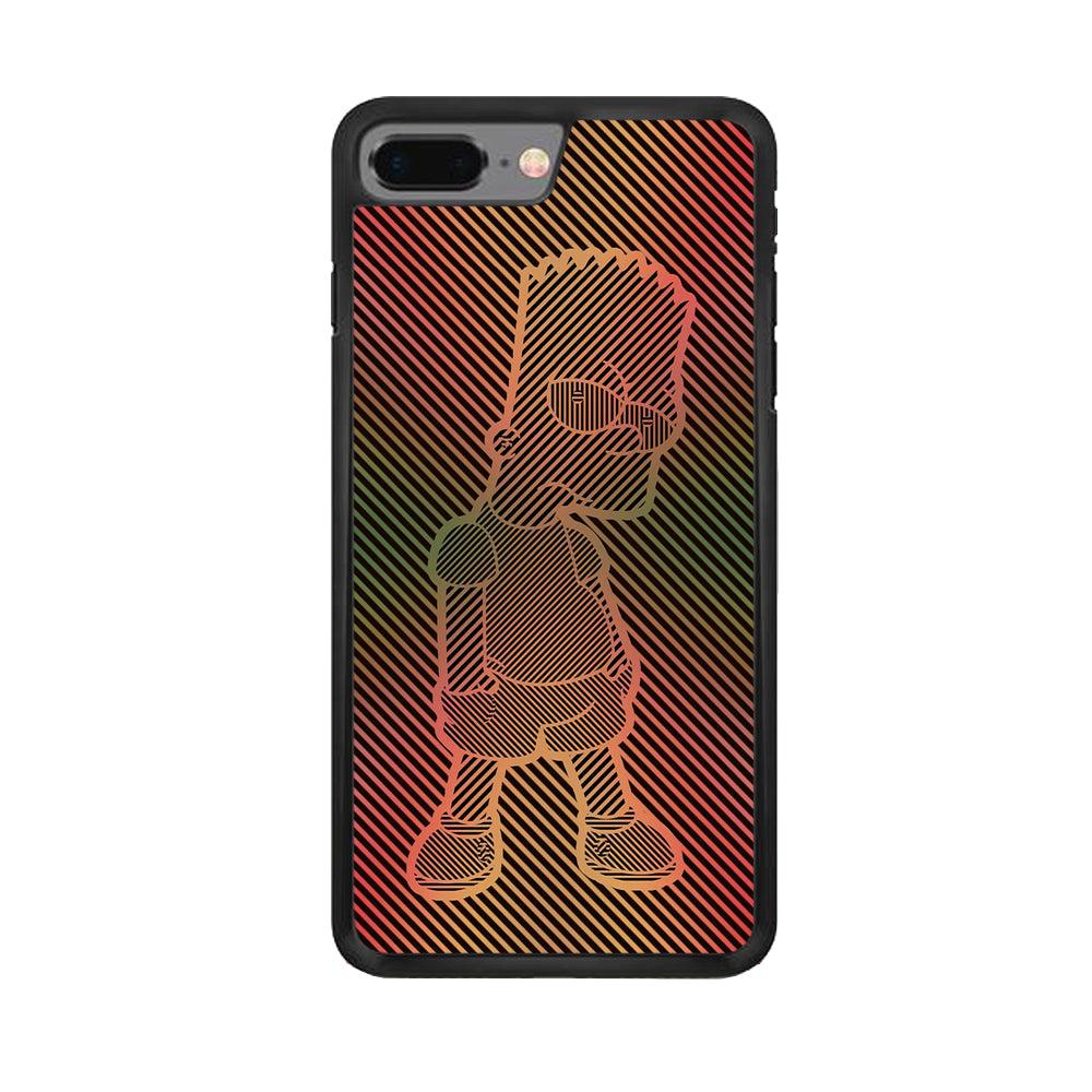 Bart Simpson Striped Colorful iPhone 7 Plus Case-Rubber / Black (2D Case)-Xtracase