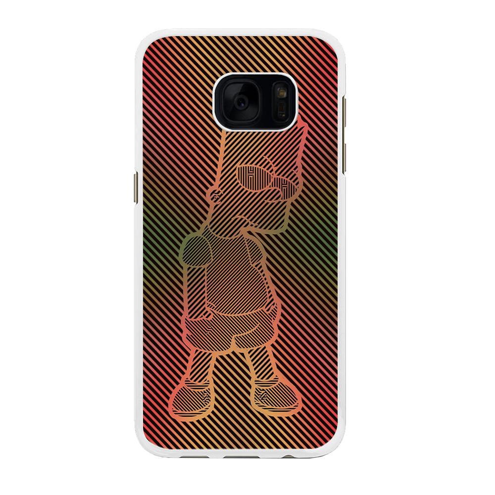 Bart Simpson Striped Colorful Samsung Galaxy S7 Edge Case-Rubber / White (2D Case)-Xtracase