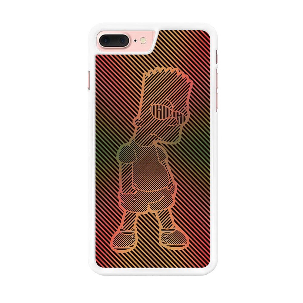 Bart Simpson Striped Colorful iPhone 7 Plus Case-Rubber / White (2D Case)-Xtracase