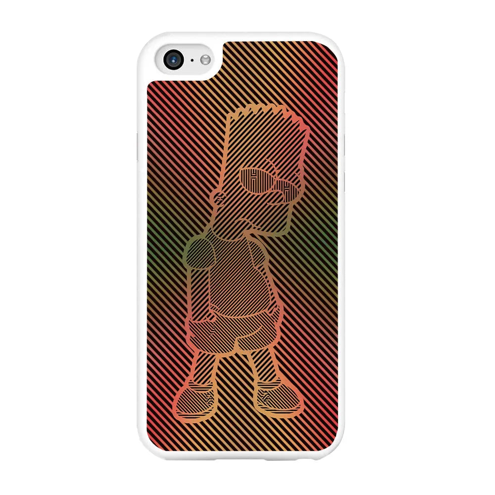 Bart Simpson Striped Colorful iPhone 6 | 6s Case-Rubber / White (2D Case)-Xtracase