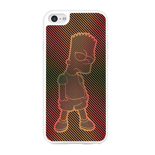 Bart Simpson Striped Colorful iPhone 6 | 6s Case-Rubber / White (2D Case)-Xtracase