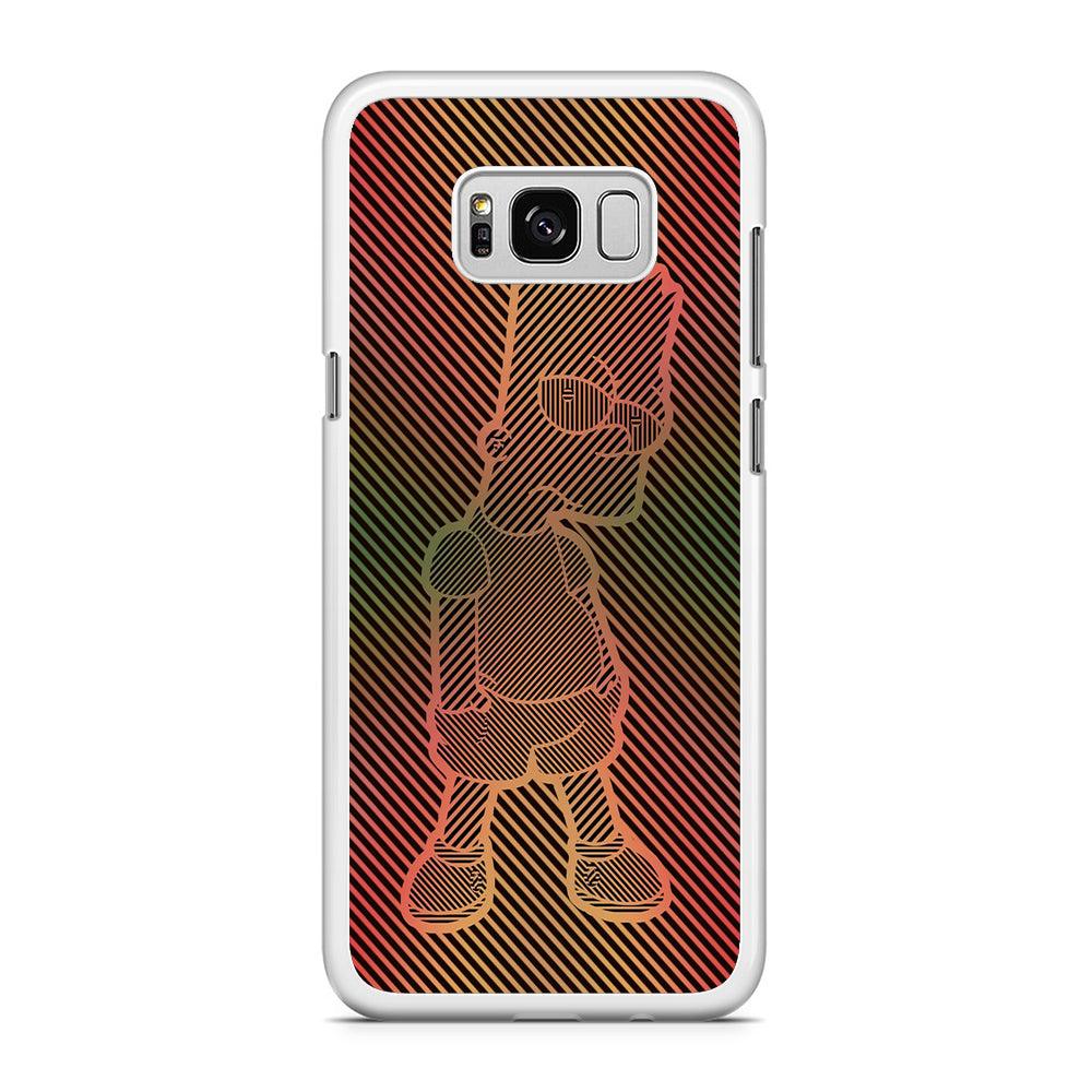 Bart Simpson Striped Colorful Samsung Galaxy S8 Case-Rubber / White (2D Case)-Xtracase