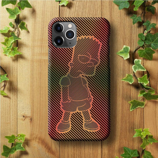 Bart Simpson Striped Colorful iPhone 11 Pro Case-Plastic / Full Wrap (3D Case)-Xtracase