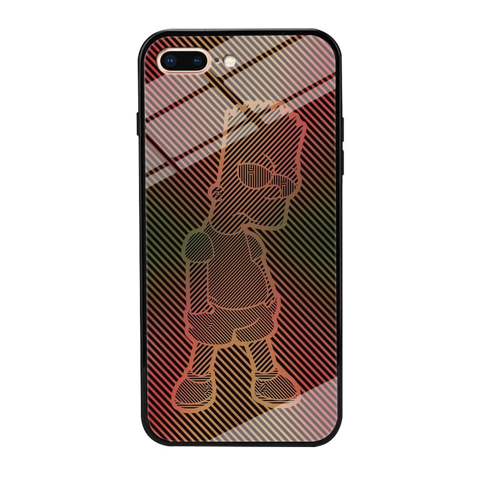 Bart Simpson Striped Colorful iPhone 7 Plus Case-Tempered Glass Case-Xtracase