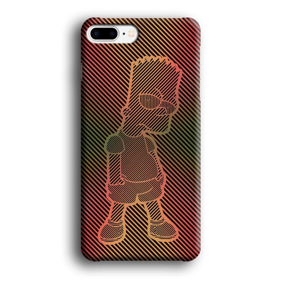 Bart Simpson Striped Colorful iPhone 7 Plus Case-Plastic / Full Wrap (3D Case)-Xtracase