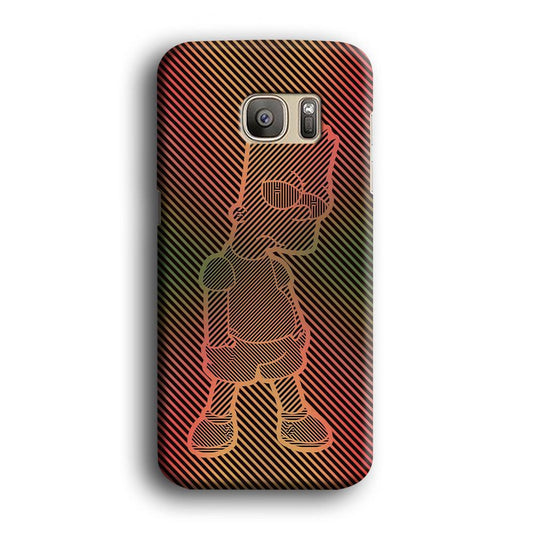 Bart Simpson Striped Colorful Samsung Galaxy S7 Edge Case-Plastic / Full Wrap (3D Case)-Xtracase