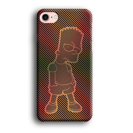 Bart Simpson Striped Colorful iPhone 8 Case-Plastic / Full Wrap (3D Case)-Xtracase