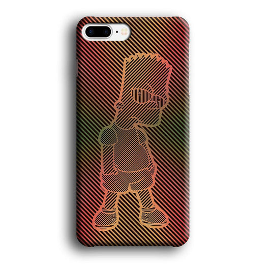 Bart Simpson Striped Colorful iPhone 8 Plus Case-Plastic / Full Wrap (3D Case)-Xtracase